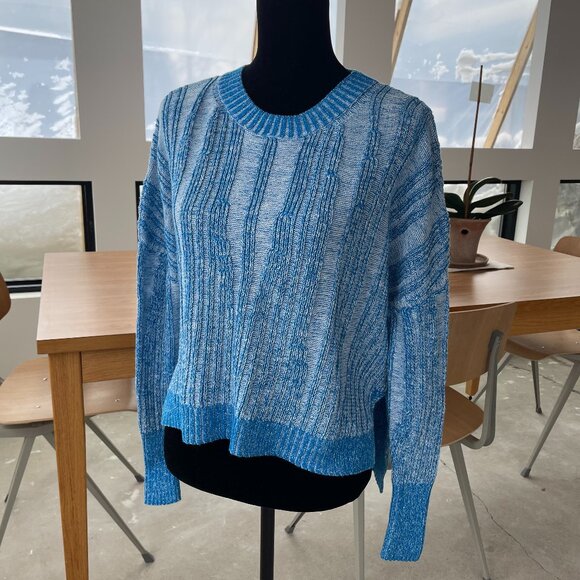 Pilcro Sweaters - Anthropologie Pilcro Textured‎ High-Low Pullover Sweater Blue Women’s Sz Sm